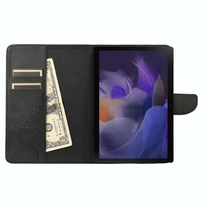 For Samsung Galaxy Tab A8 10.5 2021 X200 / X205 Butterfly Flower Embossing Pattern Leather Tablet...