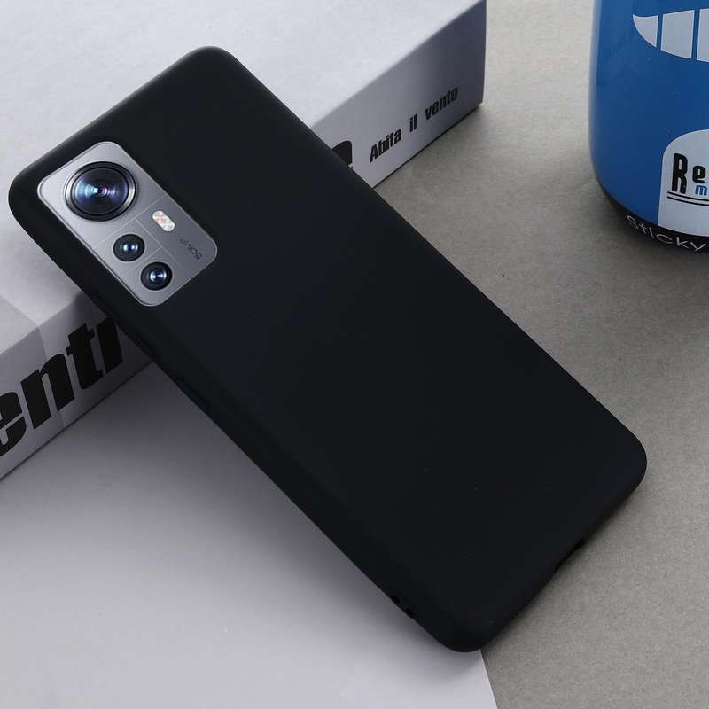 For Xiaomi 12 / 12X Pure Color Liquid Silicone Phone Case(Black)