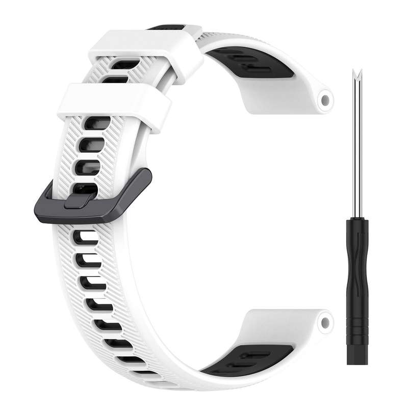 For Garmin Approach S62 Sports Two-Color Silicone Watch Band(White+Black)