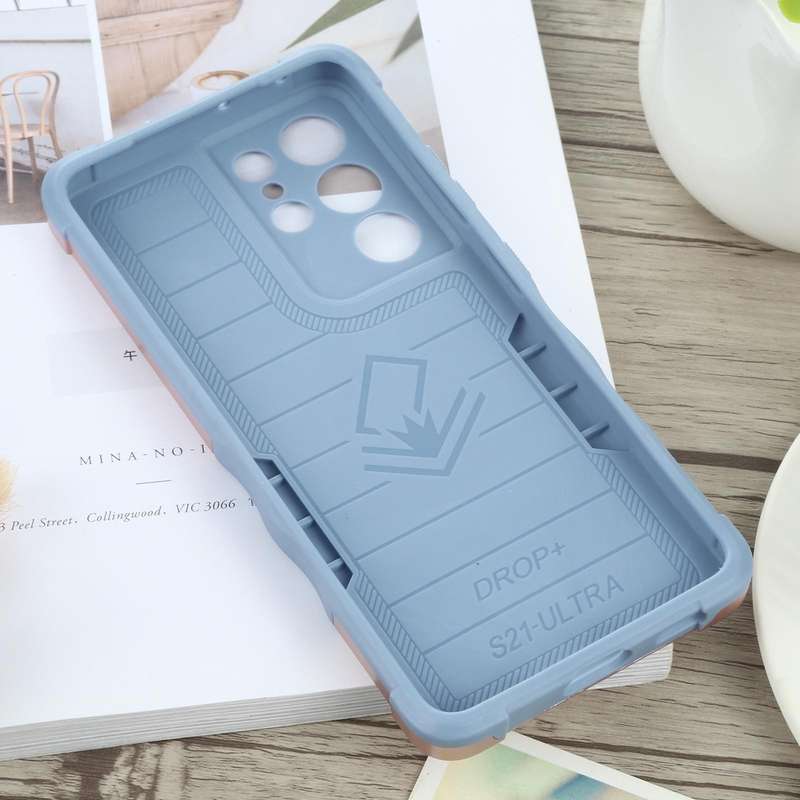 For Samsung Galaxy S21 Ultra 5G Non-slip Armor Phone Case(Rose Gold)