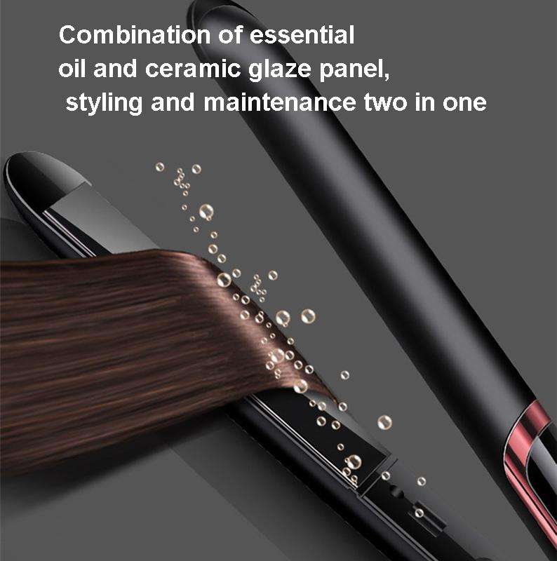 35W 2 In 1 Curling and Straightening Dual-use Electric Splin,Specification: US Plug(Black)