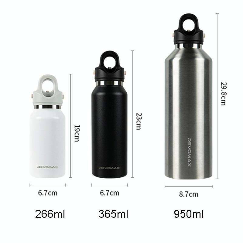 REVOMAX Stainless Steel Vacuum Flask Outdoor Car Vacuum Flask, Capacity 365ml (Bubble Blue)