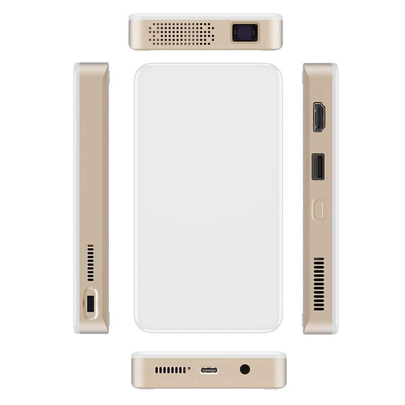 S90 DLP Android 9.0 1GB+8GB 4K Mini WiFi Smart Projector, Power Plug:AU Plug(White)