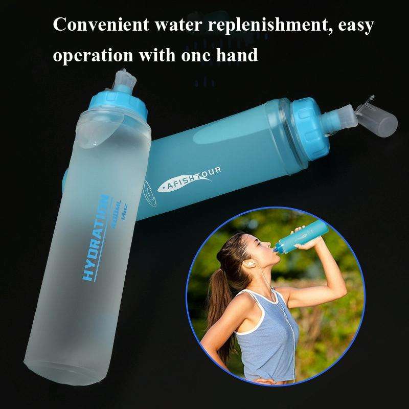 AFISHTOUR TPU Outdoor Sports Soft Water Bag Marathon Water Bottle Folding Water Bag, Capacity: 40...