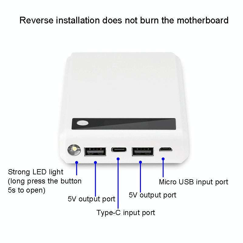 Q6 Removable 6 Sections 18650 Battery Box Charger Case, Style: Ordinary(White)