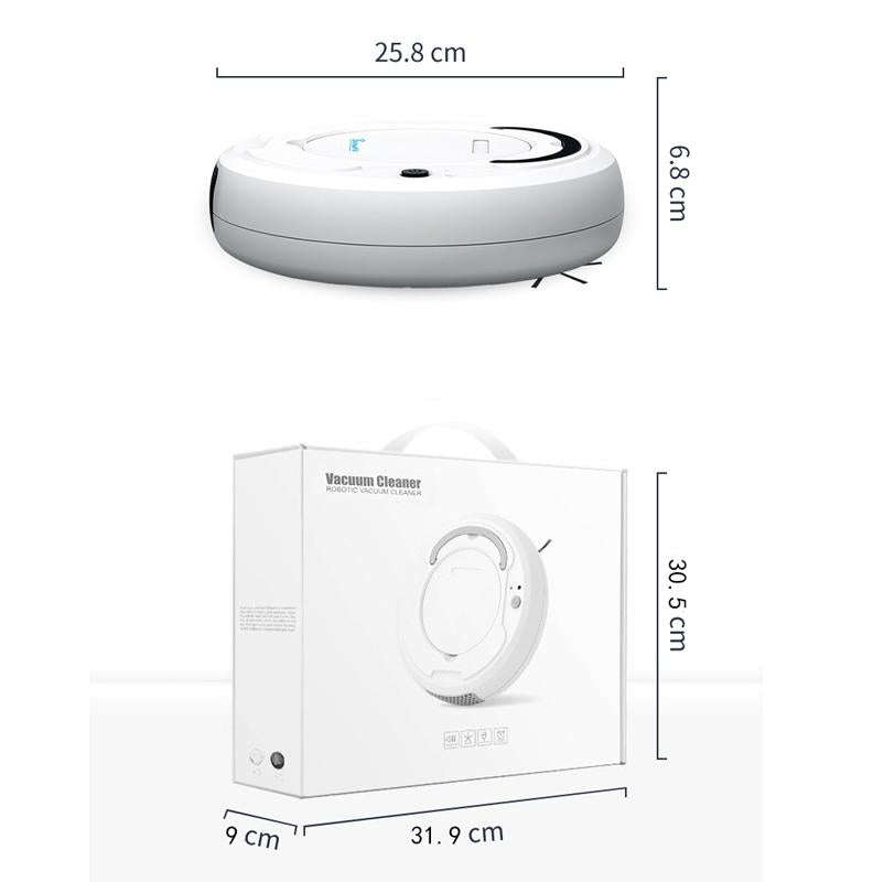 3-in-1 1800pa Smart Cleaning Robot Rechargeable Auto Robotic Vacuum Dry Wet Mopping Cleaner(White)