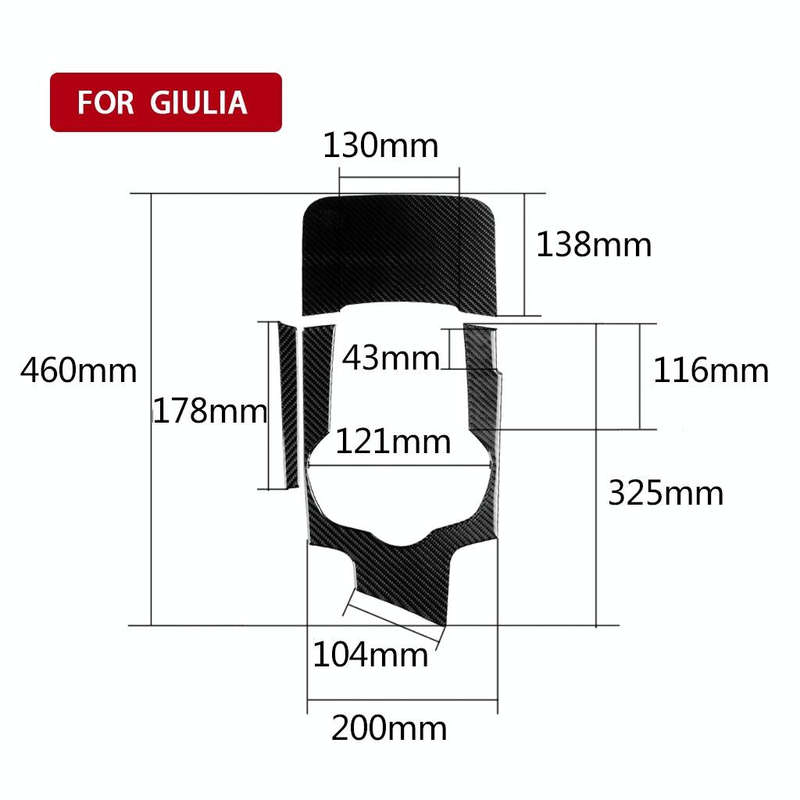3 in 1 Car Carbon Fiber Gear Frame Panel Decorative Sticker for Alfa Romeo Giulia 2017-2019, Righ...