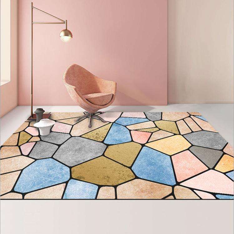Modern Abstract Geometric Living Room Rug Coffee Table Cushion, Size: 80x120cm(11)