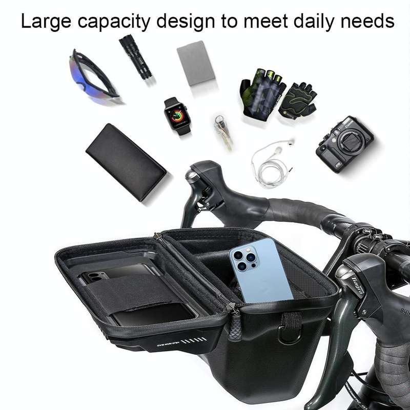 WILD MAN XT8 3L Bicycle EVA Hard Shell Touch Screen Waterproof Head Bag(Black)