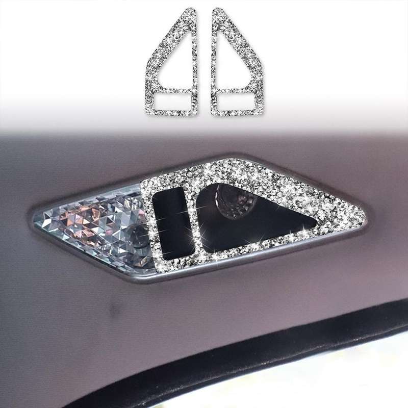 For BMW Series 3 E46 1998-2005 Car Rear Seat Reading Light Diamond Decoration Sticker, Left and R...