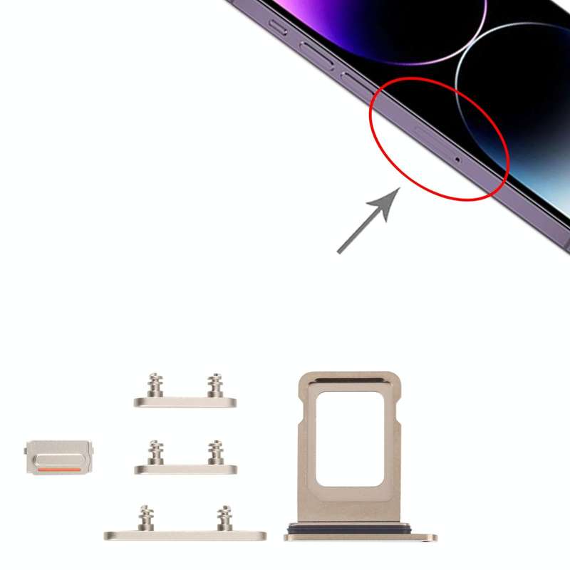 SIM Card Tray + SIM Card Tray + Side Keys for iPhone 14 Pro (Gold)