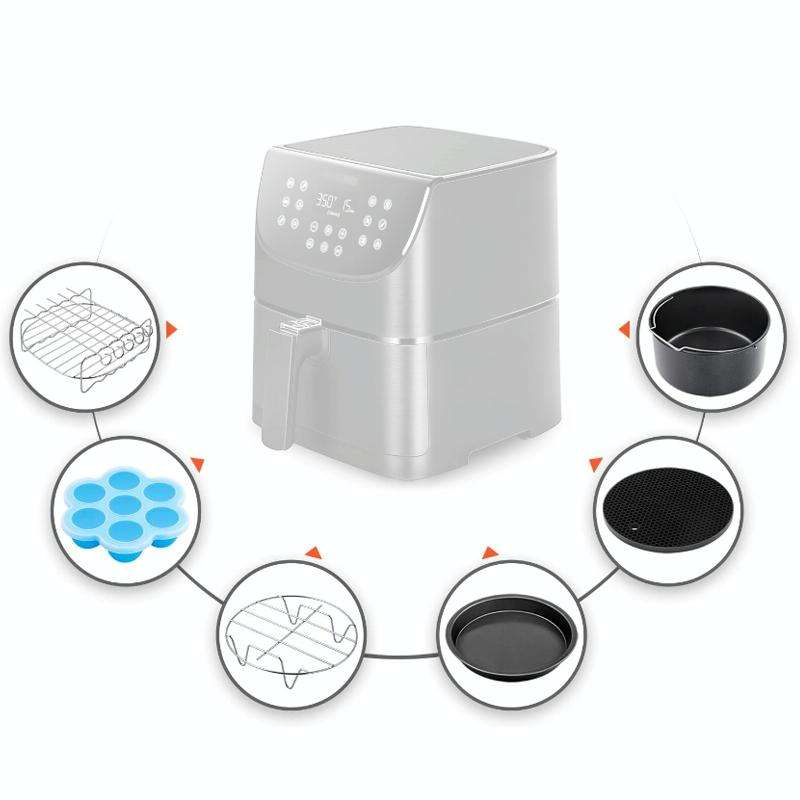 6 PCS/Set 8 inch Air Fryer Baking Accessories Stainless Steel Set