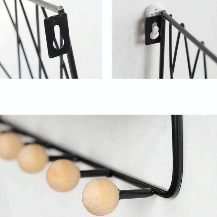 Wall Hook Rack Home Wall Decoration Creative Multifunctional Partition Wrought Iron Rack, Size:Sm...