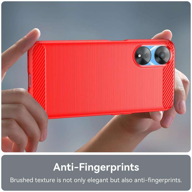 For OPPO A78 5G Brushed Texture Carbon Fiber TPU Phone Case(Red)
