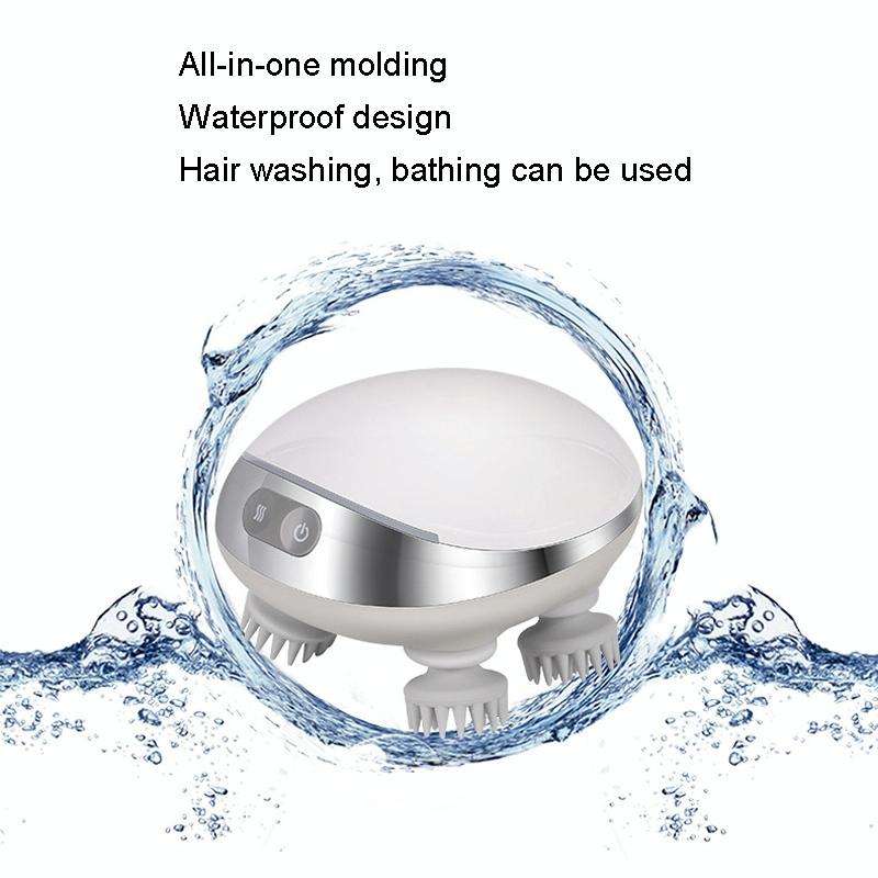 K111 Hot Compress Red Light Head Massager Electric Kneading Vibration Waterproof Head Instrument,...