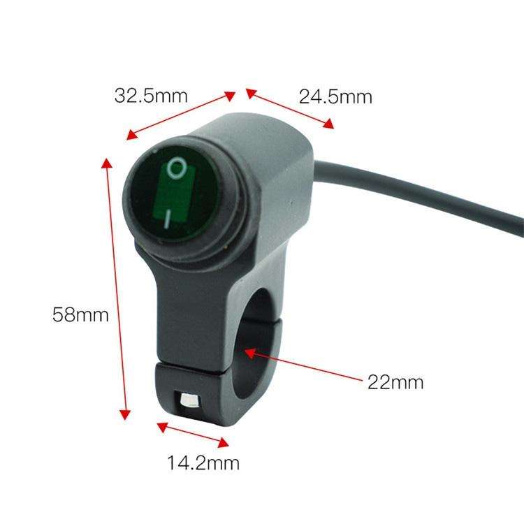 Motorcycle Aluminum Alloy Faucet LED Waterproof Switch Accessories Headlight Switch(Green Light B...