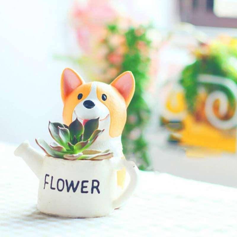 Creative Flower Pot resin Crafts Ornaments, Style:Keji Gardener