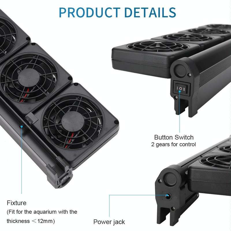 Fish Tank Cooling Fan Cooling Silent Aquarium Fan, Specification: 4 Head US Plug