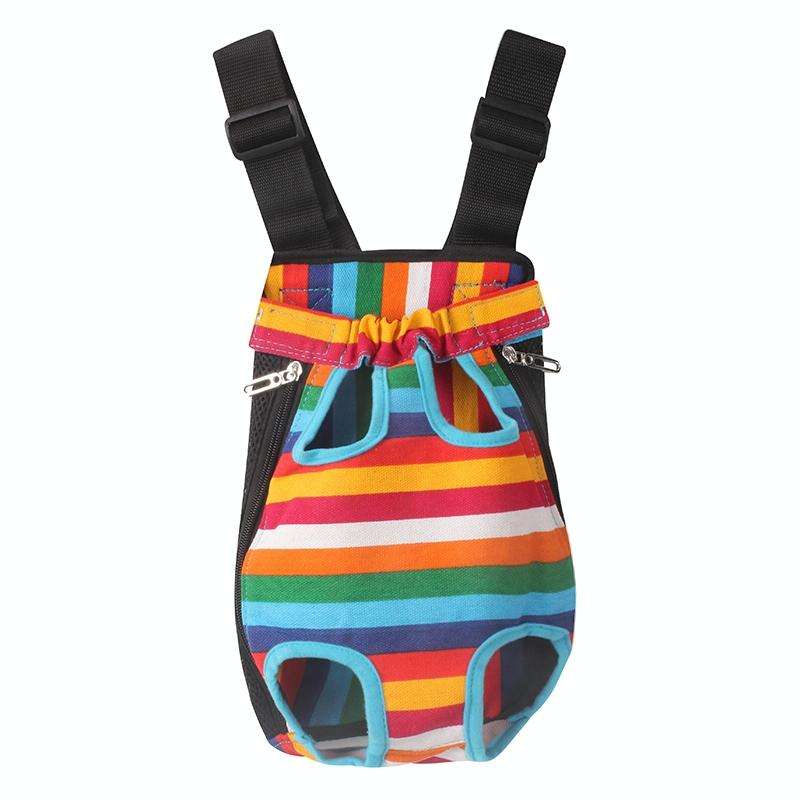 Traveling Portable Pet Chest Backpack Pet Carrier Bag, Size:S(Rainbow striped)