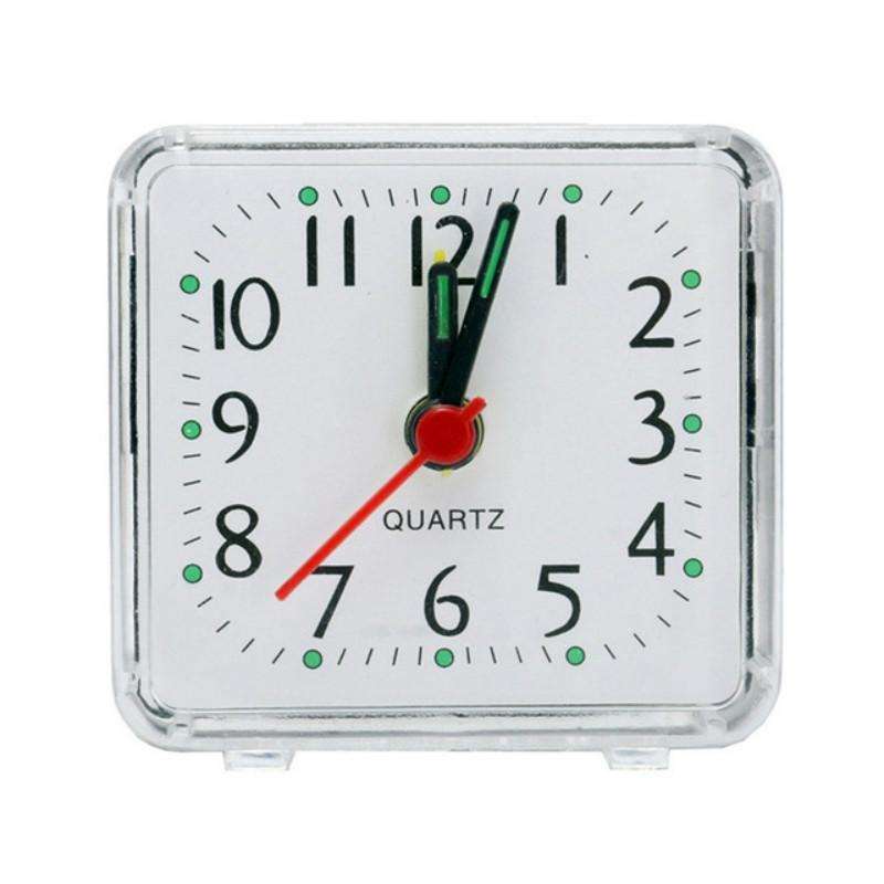 Square Alarm Clock Transparent Case Compact Digital Mini Bedroom Bedside Office Electronic Clock(...