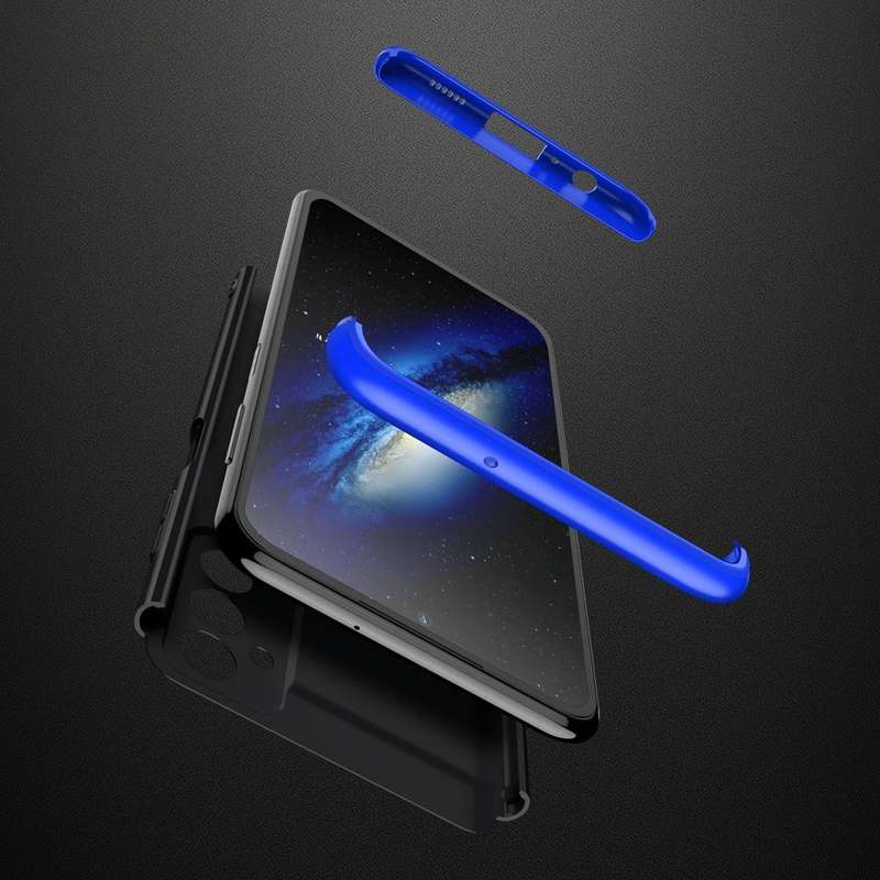 For Samsung Galaxy F13 / M13 India GKK Three Stage Splicing Full Coverage PC Phone Case(Black Blue)