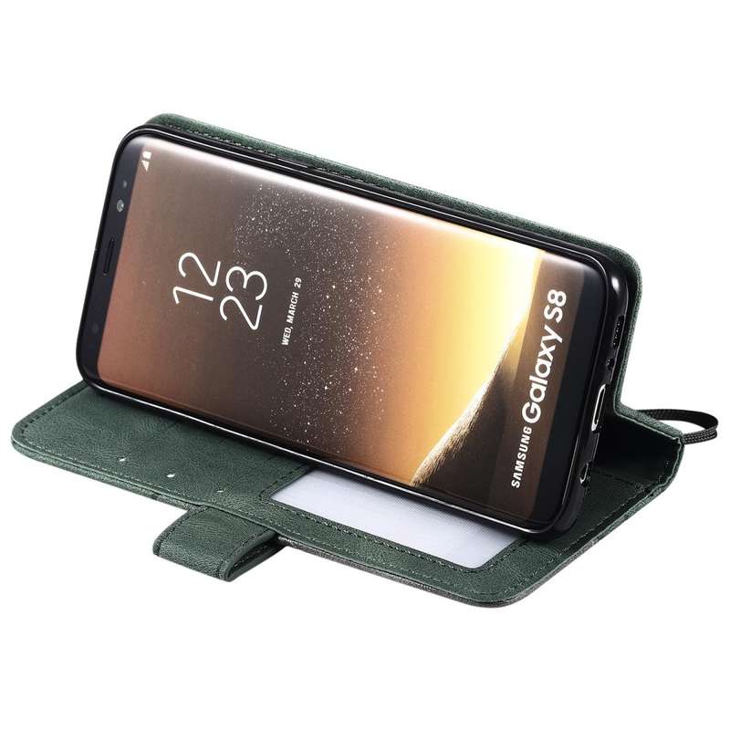 For Samsung Galaxy S8 Skin Feel Splicing Horizontal Flip Leather Case with Holder & Card Slots & ...