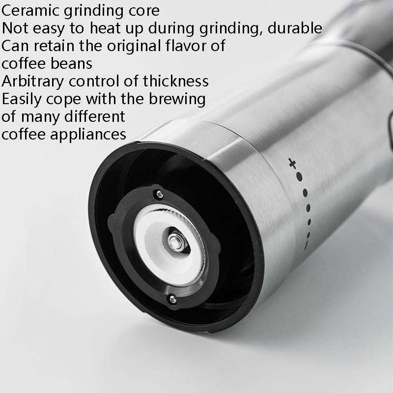 USB Rechargeable Coffee Machine Electric Coffee Grinder(Stainless Steel Color)