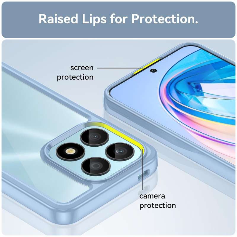 For Honor X8a Colorful Series Acrylic + TPU Phone Case(Blue)