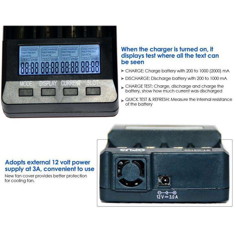 OPUS BT-C3100 Smart Smart Digital Intelligent 4-Slot Battery Charger(UK Plug)