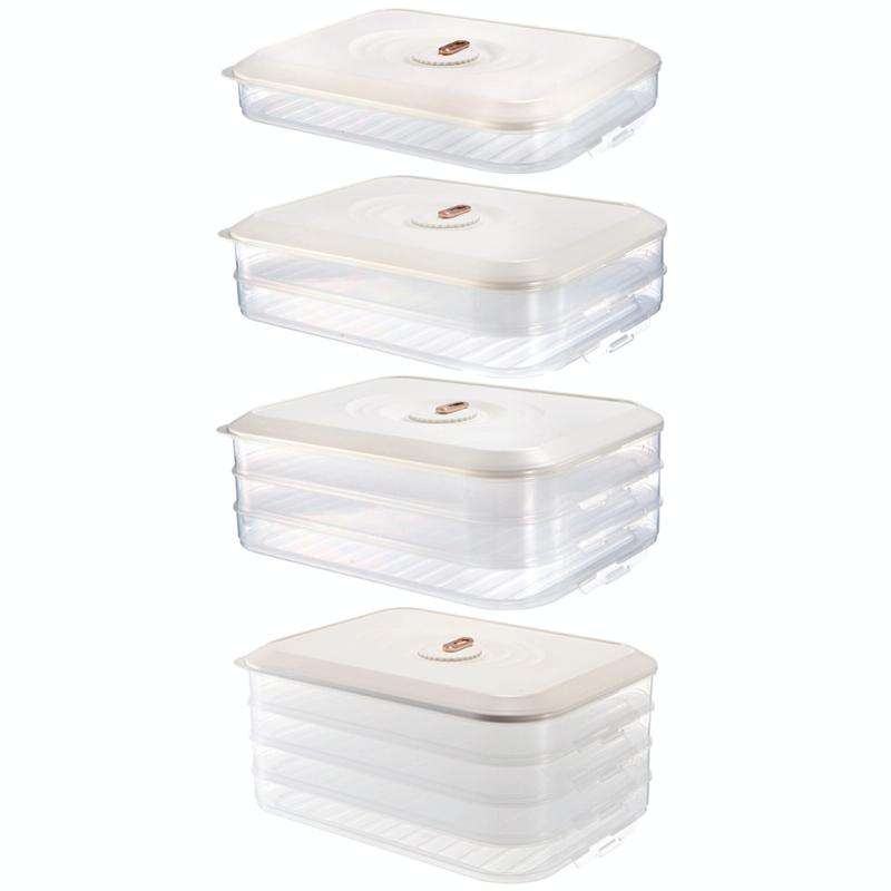 Household Refrigerator Freezer Large Capacity Dumpling Box, Capacity: One Layer (White)