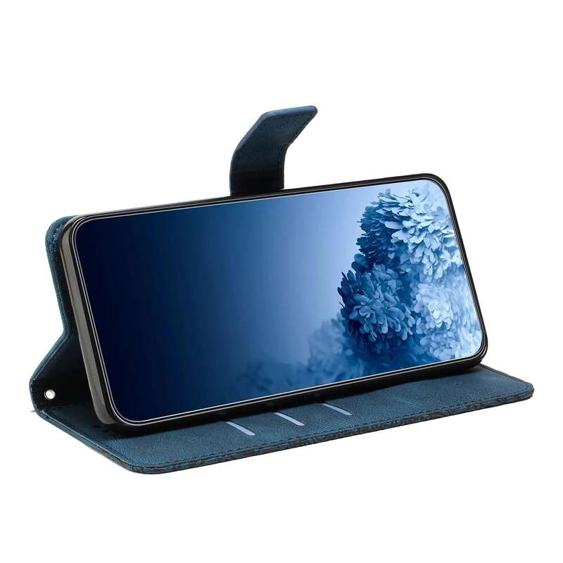 For OPPO Reno7 5G Mandala Embossed Flip Leather Phone Case(Blue)