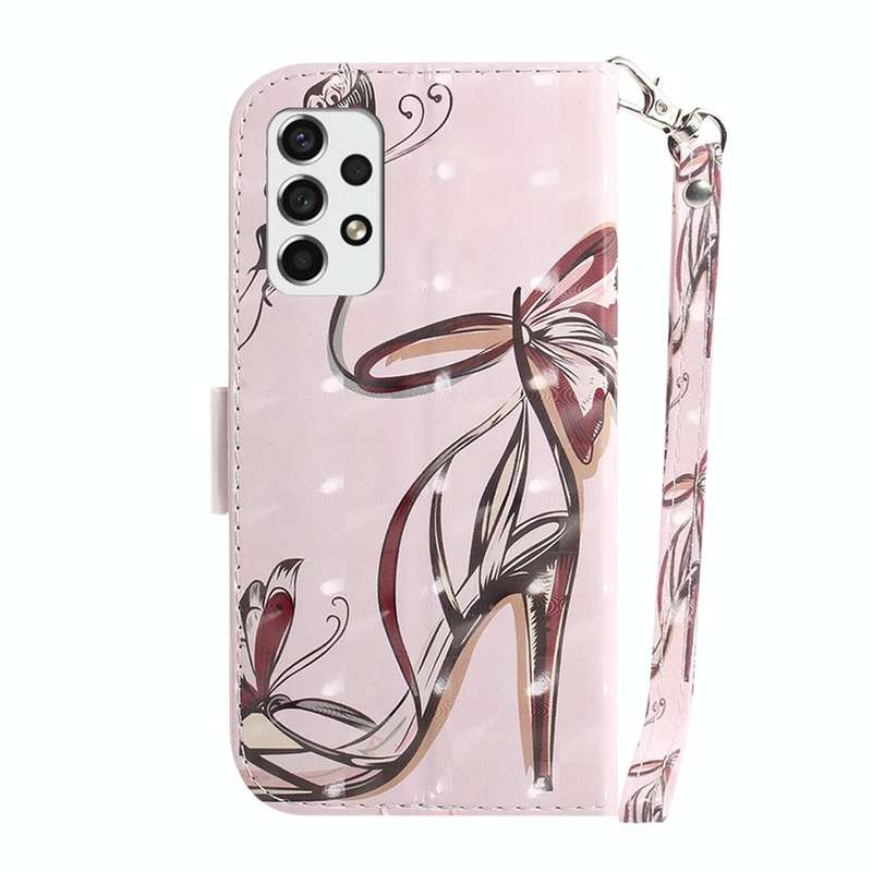 For Samsung Galaxy A53 5G 3D Colored Horizontal Flip Leather Phone Case(Butterfly High-heeled)