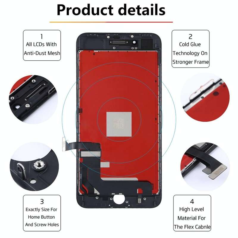 Original LCD Screen for iPhone 8 Plus with Digitizer Full Assembly(Black)