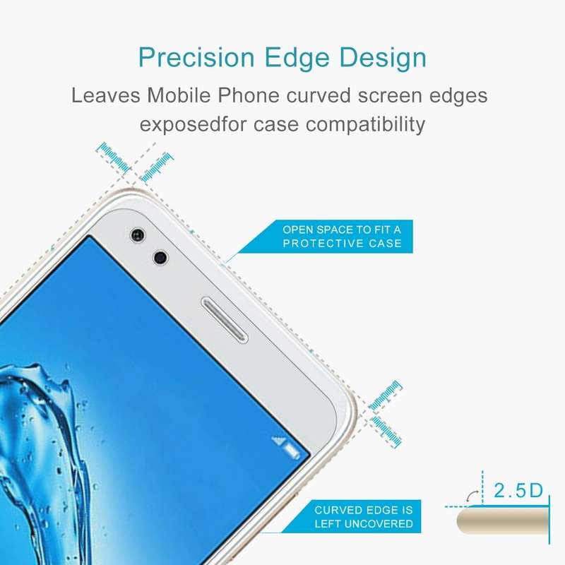 100 PCS for Huawei Y6 Pro (2017) 0.26mm 9H Surface Hardness 2.5D Curved Edge Tempered Glass Scree...