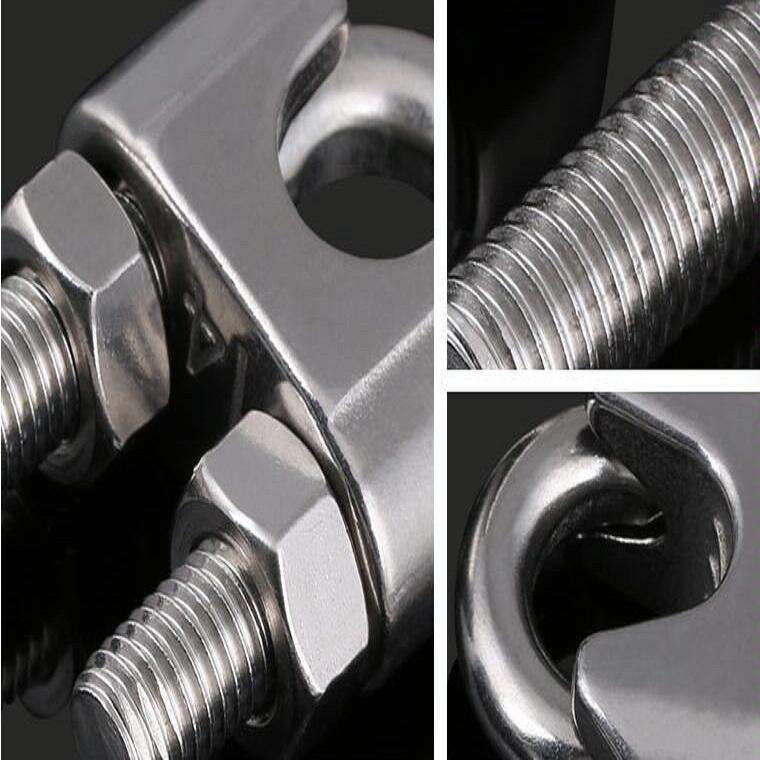2 PCS Stainless Steel Clip U-shaped Wire Rope Card Head Rope Wire Rope Rolling Head Buckle, Speci...