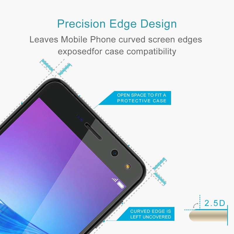 For Huawei Y6 (2017) 0.26mm 9H Surface Hardness 2.5D Explosion-proof Tempered Glass Non-full Scre...