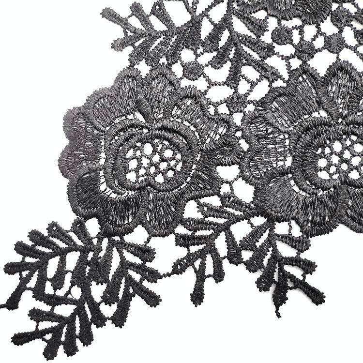 Gold 1 Pair Three-dimensional Hollow Flower Embroidery Collar Flower DIY Clothing Accessories, Un...