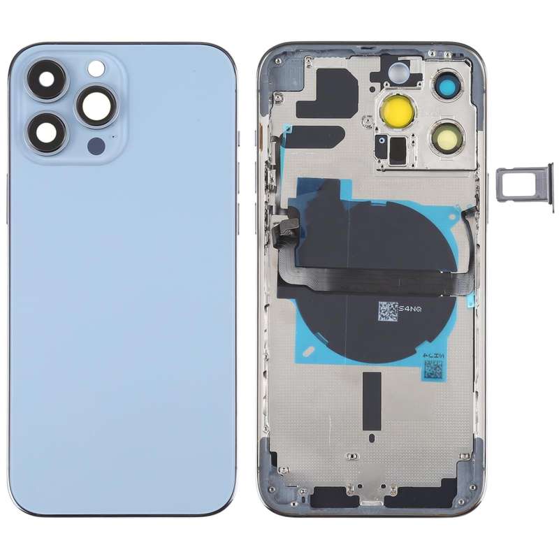 For iPhone 13 Pro Max Battery Back Cover with Side Keys & Card Tray & Power + Volume Flex Cable &...