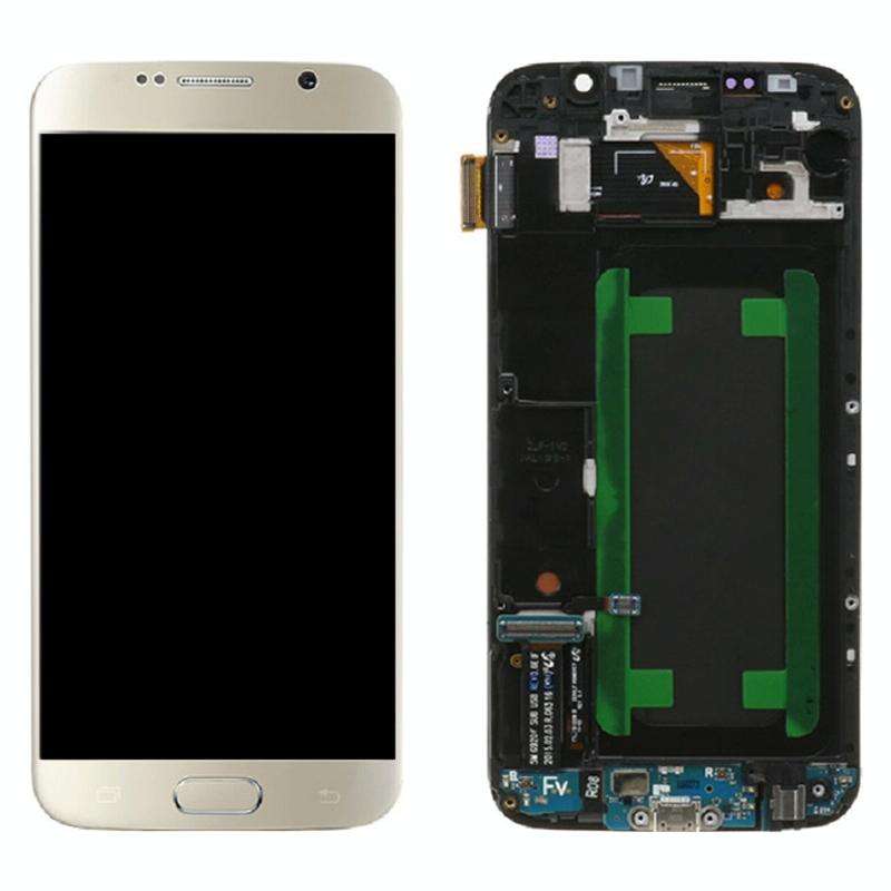 Original Super AMOLED LCD Screen For Samsung Galaxy S6 SM-G920F Digitizer Full Assembly with Fram...