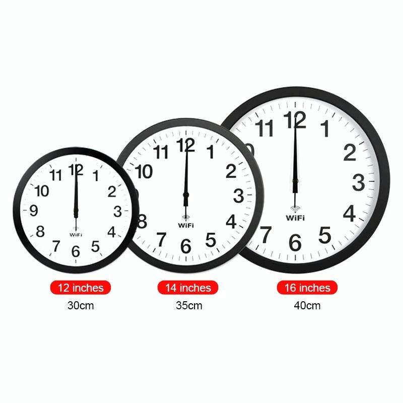 Smart Network Automatic Time Synchronization Wifi Wall Clock Modern Minimalist Silent Living Room...
