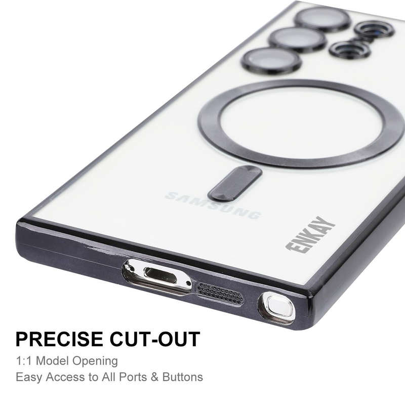 For Samsung Galaxy S22 Ultra 5G ENKAY Electroplated MagSafe Shockproof TPU Phone Case with Lens F...