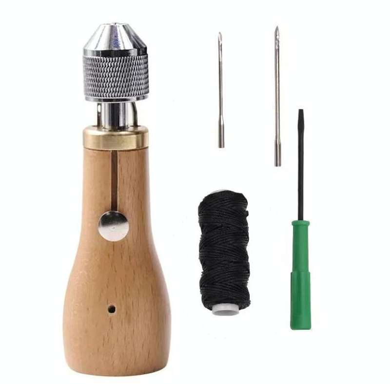 Leather Hand Seam Sewing Machine DIY Leather Carving Stitching Tool Device(A)