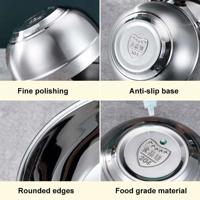 12cm 304 Stainless Steel Bowl Double Walled Insulated Bowl Anti-fall Lilium Bowl
