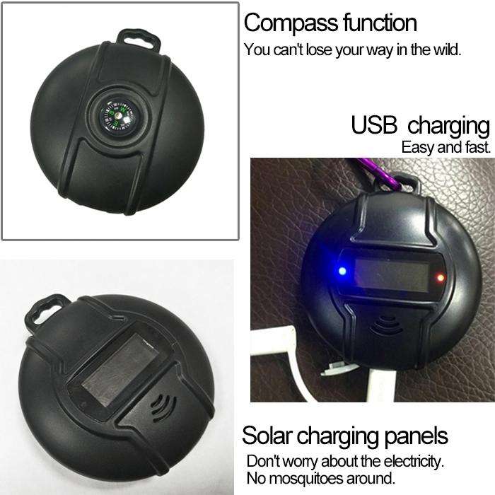 Q3 Outdoor Portable Solar Pest Control Insect Bugs Ultrasonic Mosquito Repellent Repeller Killer ...