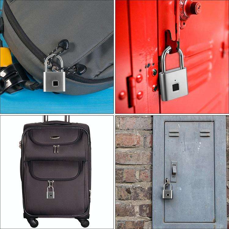 Stainless Steel Automatic Intelligent Fingerprint Padlock Electronic Lock, 10 Fingerprint Edition...