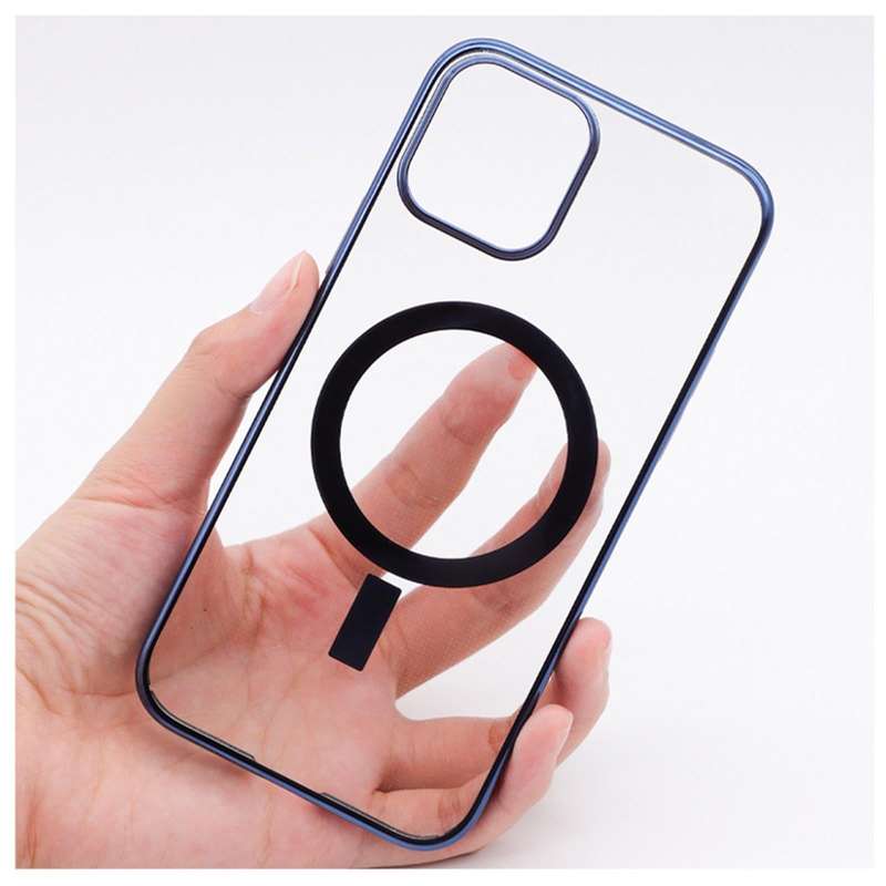 For iPhone 12 Pro Magsafe Magnetic PC Electroplating Transparent Protective Phone Case(Green)