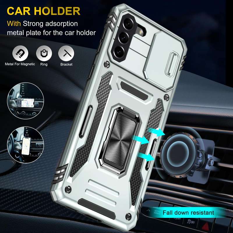 For Samsung Galaxy S21 5G Armor PC + TPU Camera Shield Phone Case(Grey)