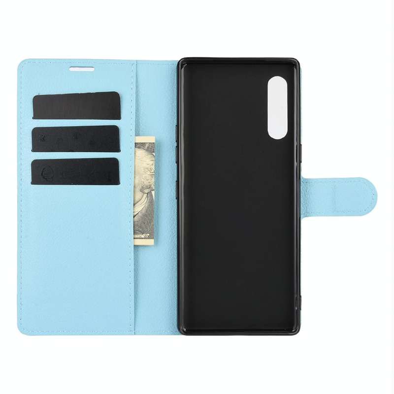 For LG Velvet Litchi Texture Horizontal Flip Protective Case with Holder & Card Slots & Wallet(Blue)