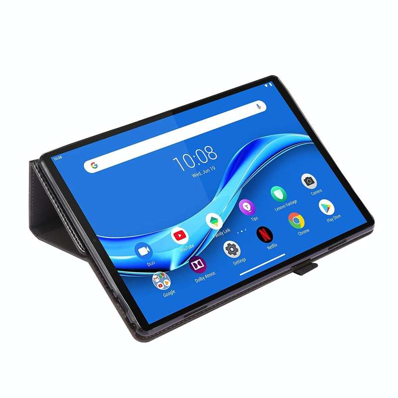 For Lenovo Tab M10 Crazy Horse Texture Horizontal Flip Leather Case with 2-folding Holder & Card ...