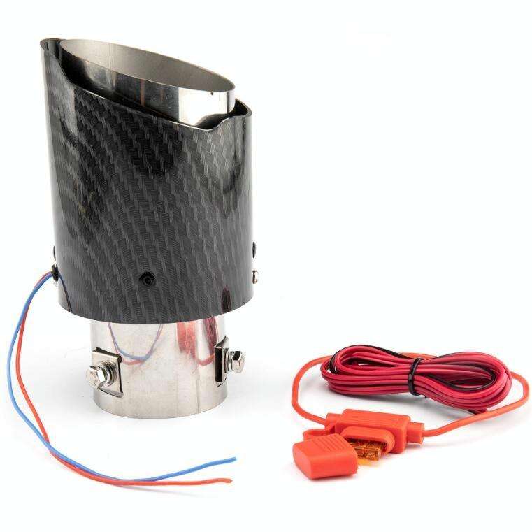Car Modification Carbon Fiber Luminous Tail Throat LED Lights Modified Car Exhaust Pipe Spitfire ...